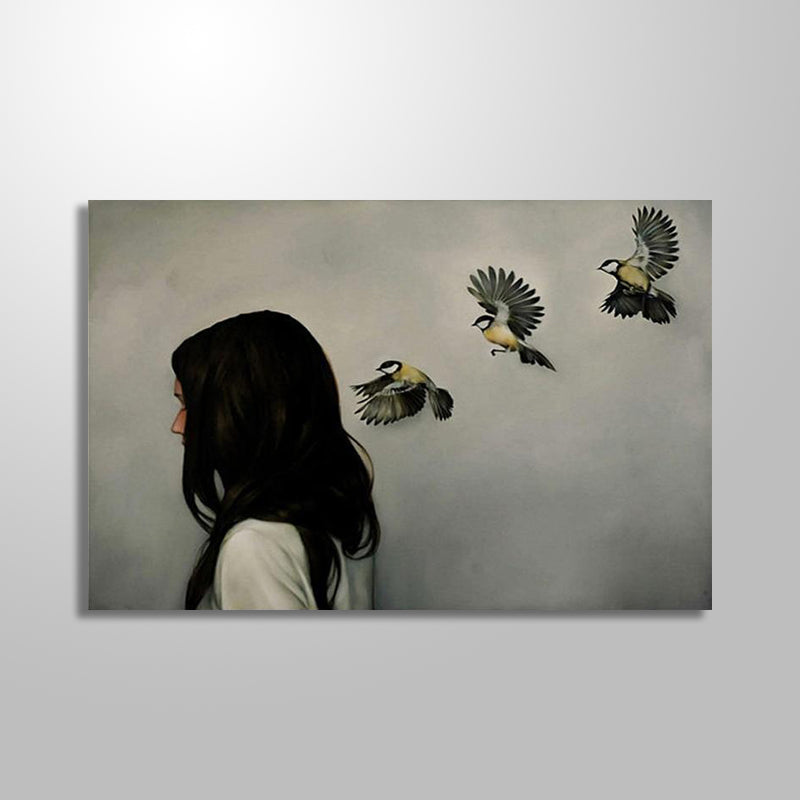 THREE BIRDS PAINTING freeshipping - Wall Agenda