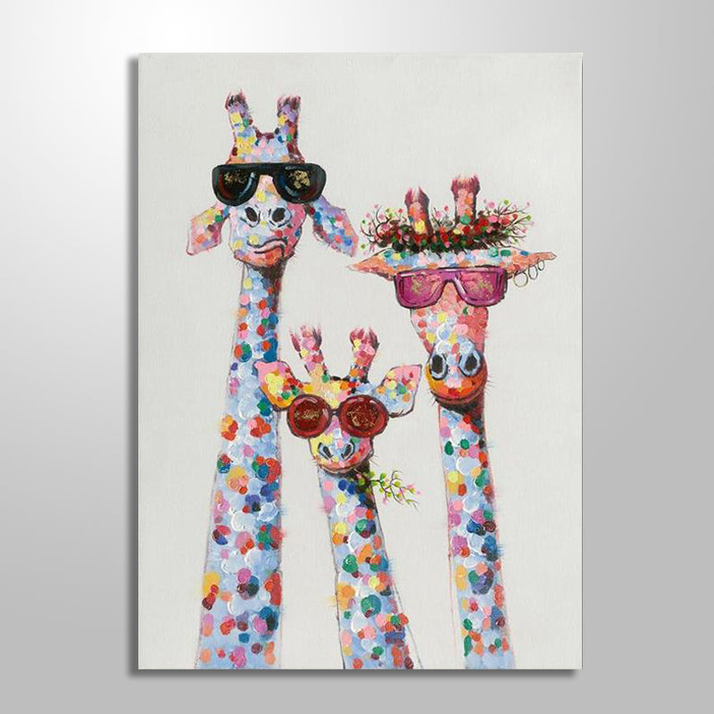 THREE GIRAFFES PAINTING freeshipping - Wall Agenda