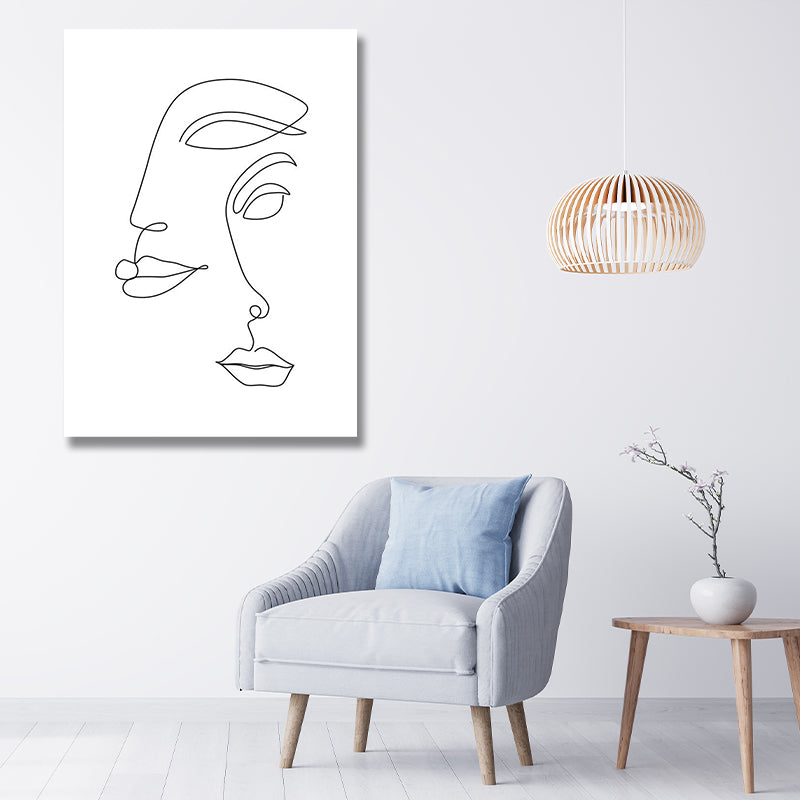 TWO ABSTRACT FACES PAINTING freeshipping - Wall Agenda