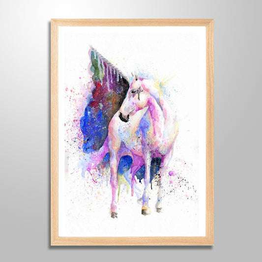 WHITE UNICORN PAINTING freeshipping - Wall Agenda