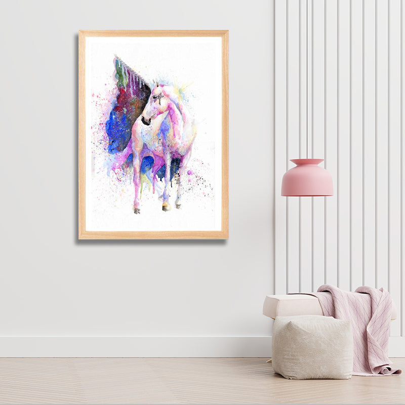 WHITE UNICORN PAINTING freeshipping - Wall Agenda