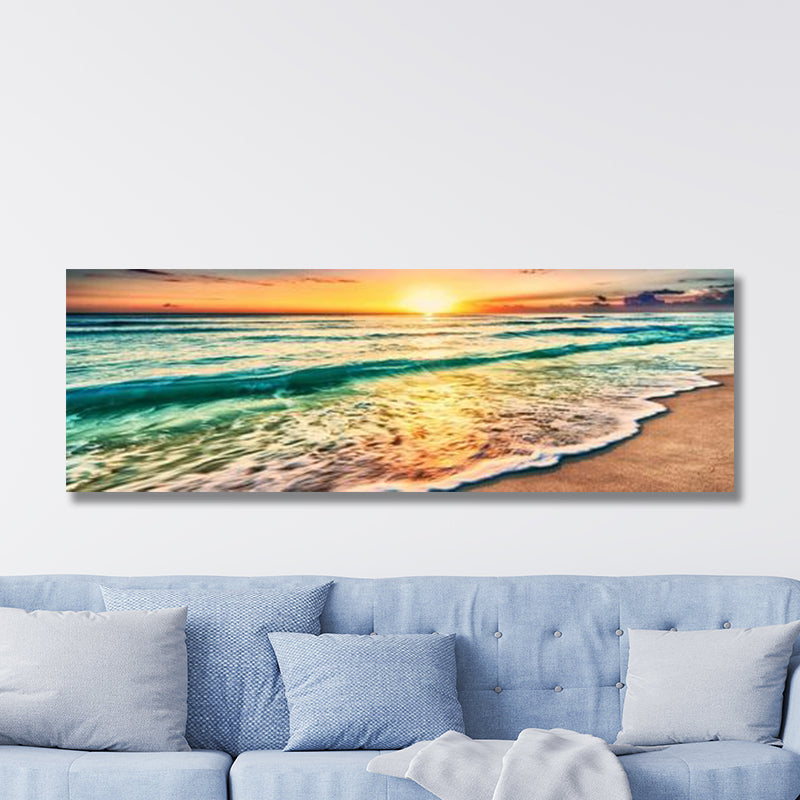 YELLOW BEACH PAINTING freeshipping - Wall Agenda