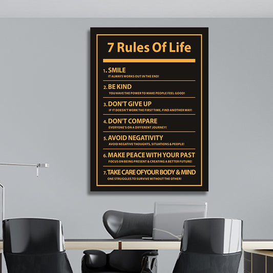 7 RULES OF A POSITIVE LIFE freeshipping - Wall Agenda