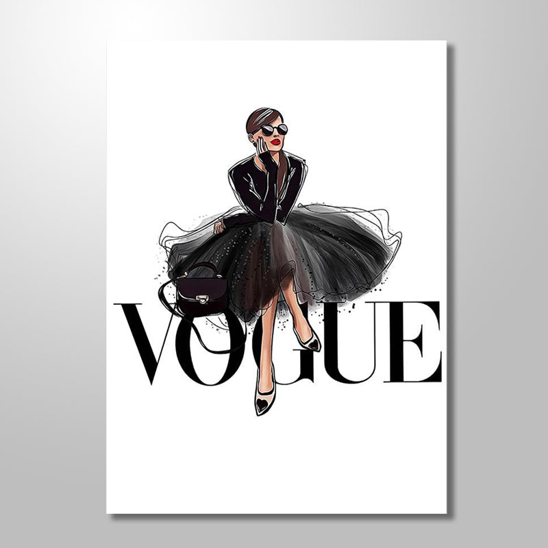 BLACK GOWN VOGUE freeshipping - Wall Agenda