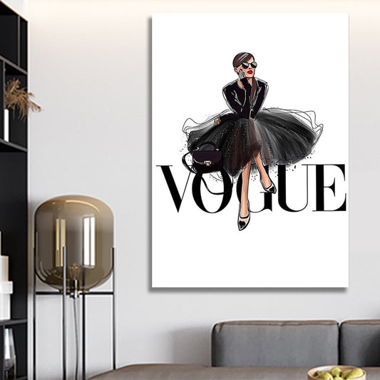 BLACK GOWN VOGUE freeshipping - Wall Agenda