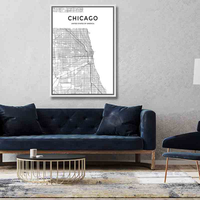 CHICAGO CITY MAP freeshipping - Wall Agenda