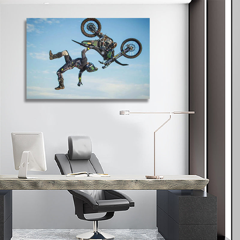 MOTORBIKE STUNT BLUE freeshipping - Wall Agenda