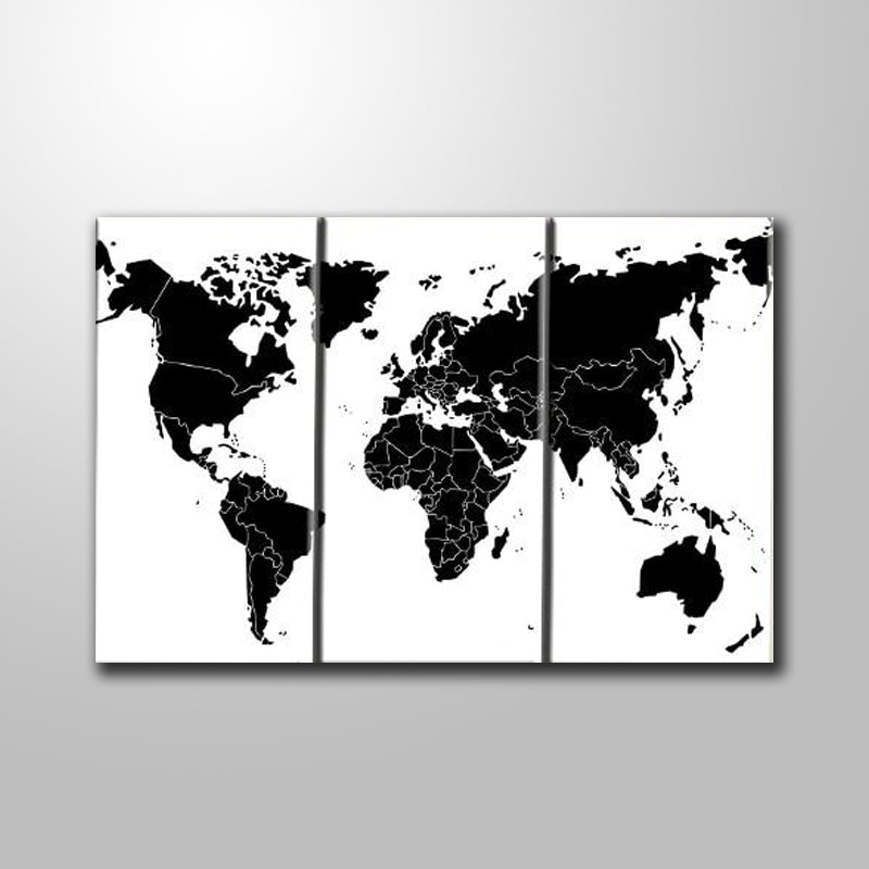 BLACK WORLD MAP freeshipping - Wall Agenda