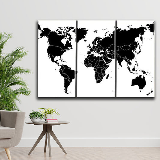 BLACK WORLD MAP freeshipping - Wall Agenda