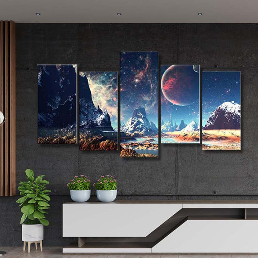 Space Love Nebula Galaxy 5 Pieces Prints Home Decor canas art freeshipping - Wall Agenda