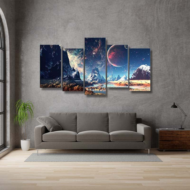 Space Love Nebula Galaxy 5 Pieces Prints Home Decor canas art freeshipping - Wall Agenda