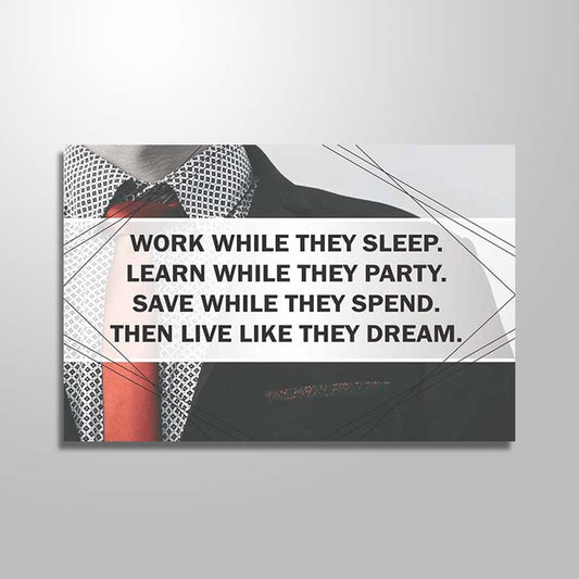 Work while they sleep Inspirational Quotes Painting HD  Canvas Art Living Room Wall Art freeshipping - Wall Agenda