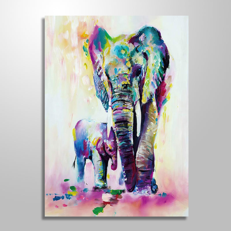 ELEPHANT FAMILY WATERCOLOR freeshipping - Wall Agenda