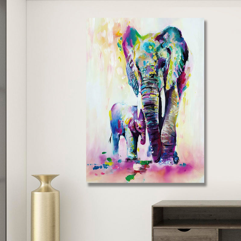 ELEPHANT FAMILY WATERCOLOR freeshipping - Wall Agenda