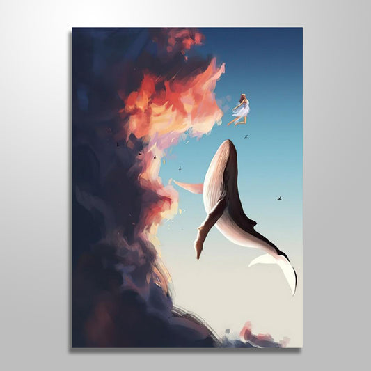 FLYING WHALE & THE PRINCESS freeshipping - Wall Agenda