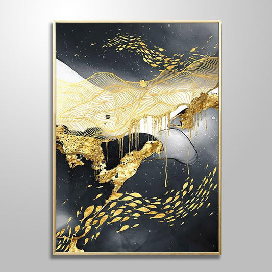 GOLD LEAF DRIP PAINTING freeshipping - Wall Agenda