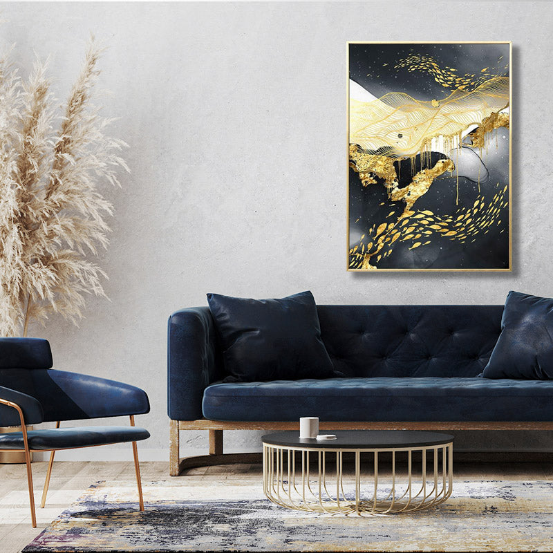 GOLD LEAF DRIP PAINTING freeshipping - Wall Agenda