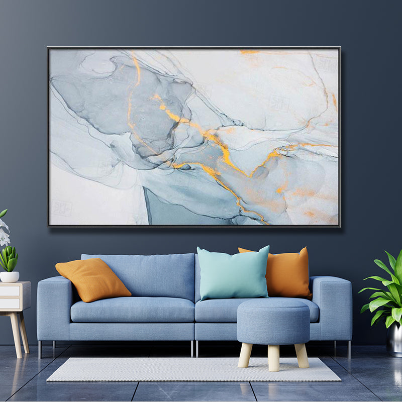 GRAY BLUE MARBLE PAINTING freeshipping - Wall Agenda