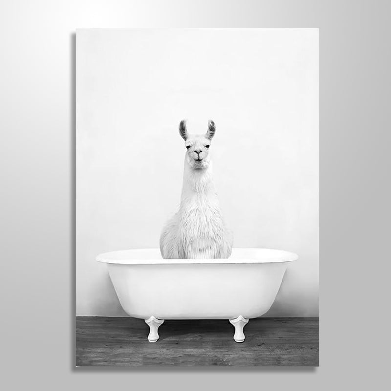 LLAMA GRAY PAINTING freeshipping - Wall Agenda