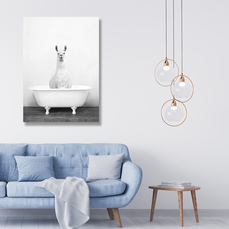 LLAMA GRAY PAINTING freeshipping - Wall Agenda