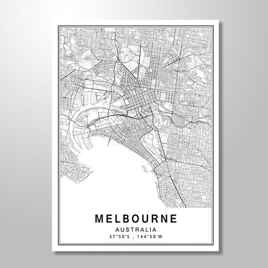 MELBOURNE CITY MAP freeshipping - Wall Agenda