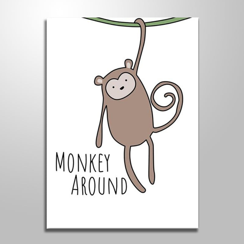 MONKEY AROUND KIDS PRINT freeshipping - Wall Agenda