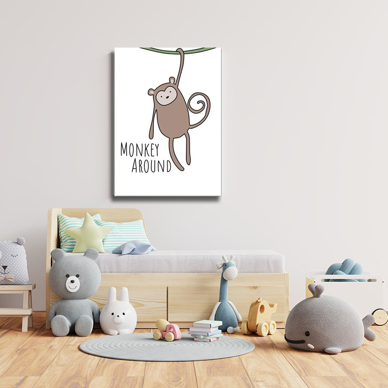 MONKEY AROUND KIDS PRINT freeshipping - Wall Agenda