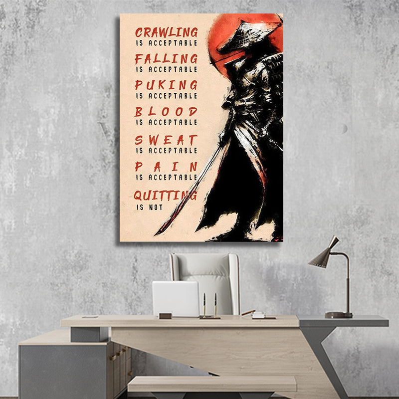 NEVER GIVE UP SAMURAI LESSON freeshipping - Wall Agenda