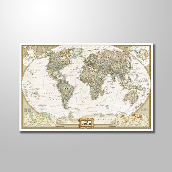 BROWN WORLD MAP freeshipping - Wall Agenda