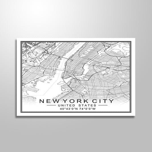 NEW YORK CITY MAP LANDSCAPE freeshipping - Wall Agenda