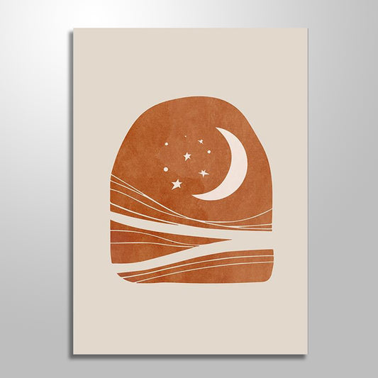 OCHRE MOON AND STARS PRINT PAINTING mywallspace  20.99 Wall Agenda