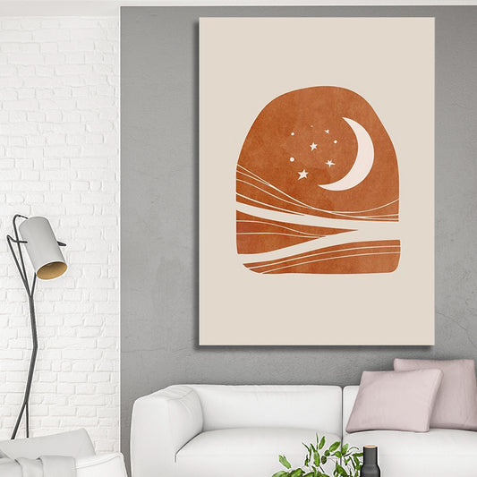 OCHRE MOON AND STARS PRINT PAINTING mywallspace  20.99 Wall Agenda