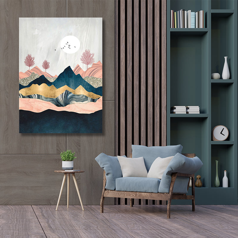 PINK MOUNTAINS PAINTING freeshipping - Wall Agenda