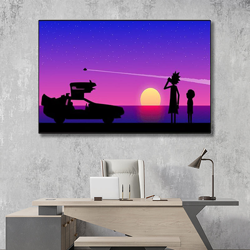 RICK AND MORTY PURPLE SUNSET freeshipping - Wall Agenda