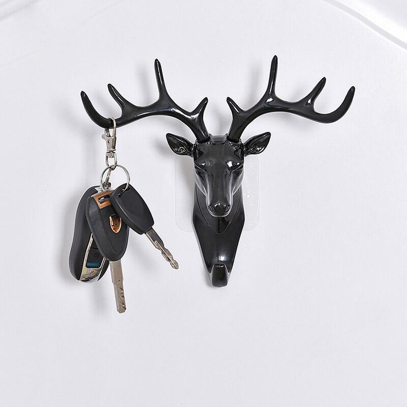 Wall Hanging Hook Vintage Deer Head Antlers for Hanging Clothes Hat Scarf Key Deer Horns Hanger Rack Wall Decoration