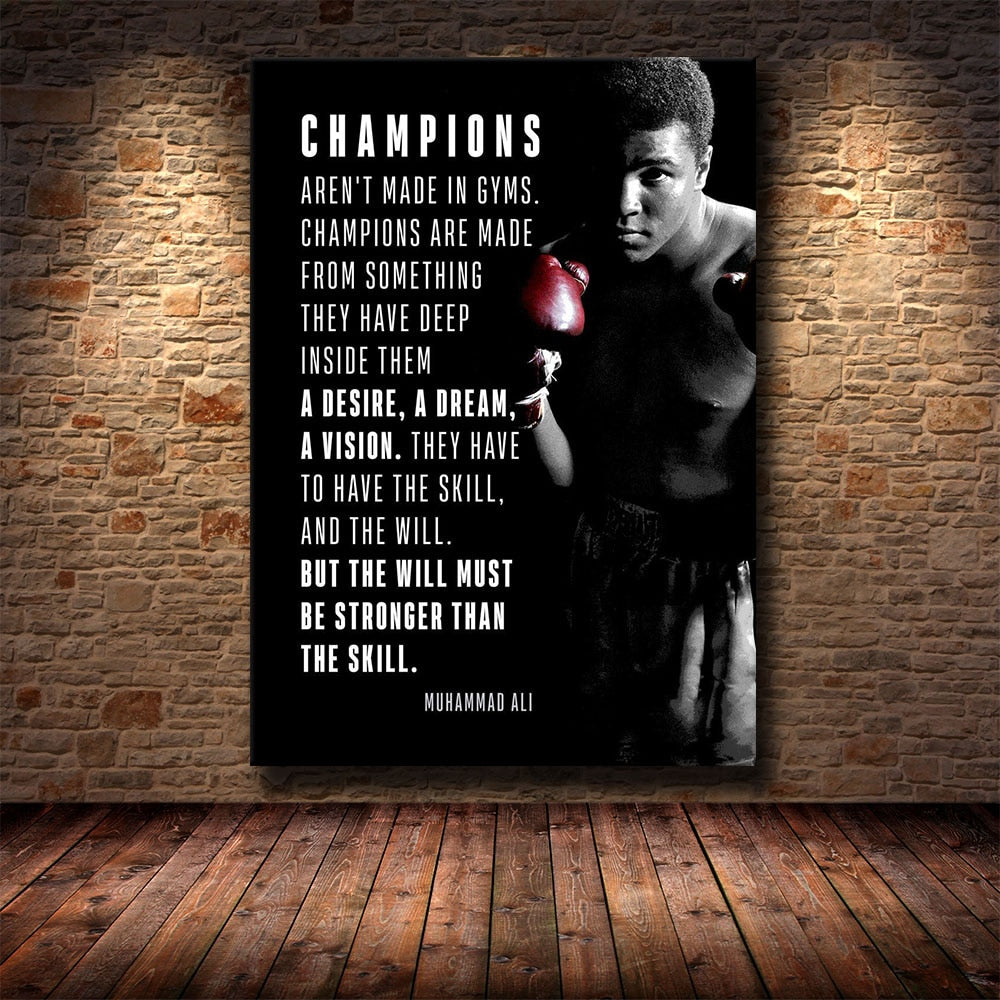 HD Print Canvas Art Inspirational Success Quote Motivational Quote Football Star Art Poster Print Wall Picture for Living Room