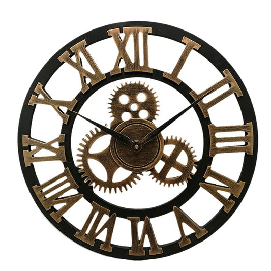  40cm Industrial wall clock black/gold (black 40 cm)