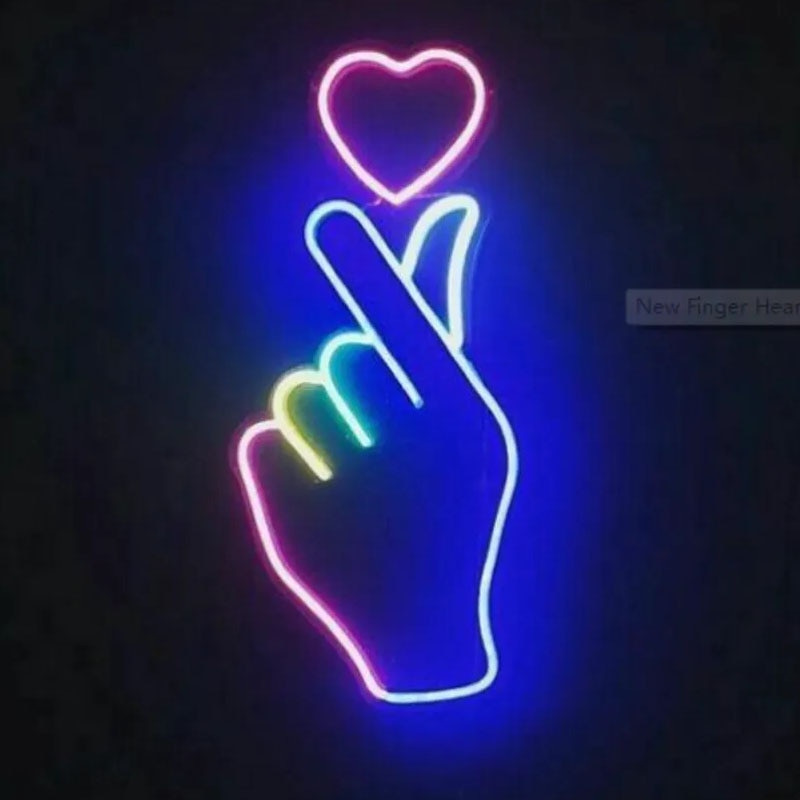 Custom Finger Heart Neon Sign - Kpop Lover Gift Home and Wedding Decor Neon Sign LED Light Neon Sign Bedroom Art Neon Sign