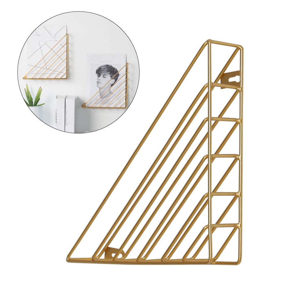 Sidelengs Gold Scandi Magazine rack 