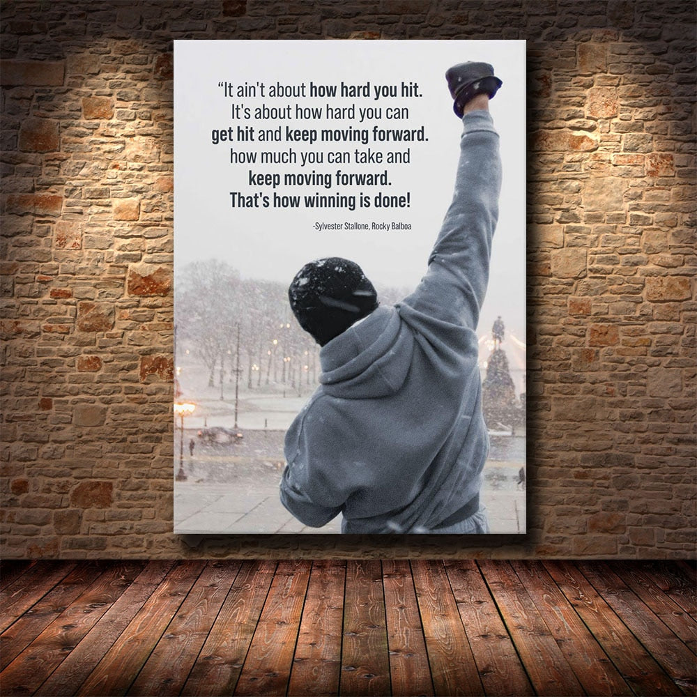 HD Print Canvas Art Inspirational Success Quote Motivational Quote Football Star Art Poster Print Wall Picture for Living Room