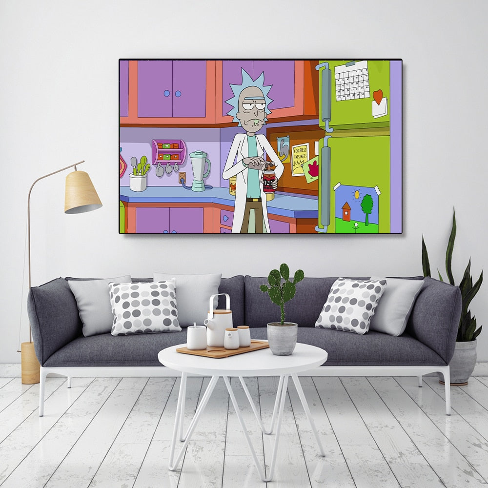 PINK RICK MORTY PAINTING