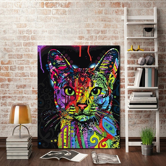 COLORFUL CAT PAINTING