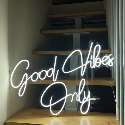 Custom Logo Led Neon Sign Light Good Vibes Only For Room Wedding Party Birthday Bedroom Name Personalized  Wall Decor