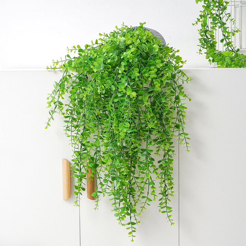 Artificial Plant Vines Wall Hanging Rattan Leaves Branches Outdoor Garden Home Decoration Plastic Fake Silk Leaf Green Plant Ivy