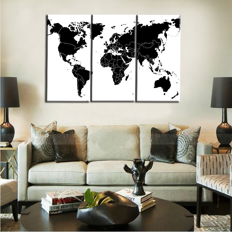 BLACK WORLD MAP