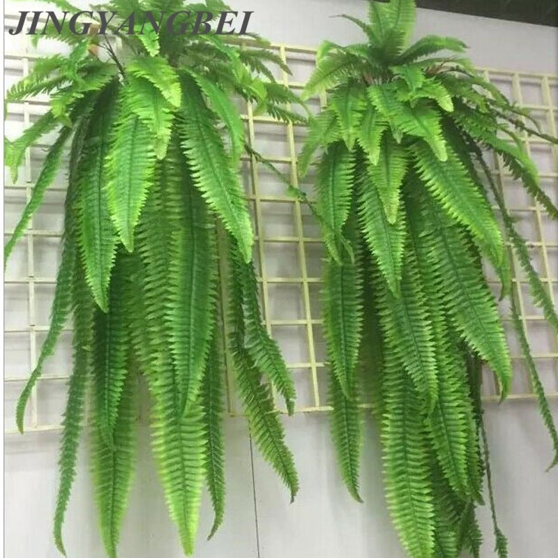 48 90 110cm Large Artificial Adornment Grass Green Plant Ganging Row Fern Leaf Persian Leaves Wall Planted Home Decoration