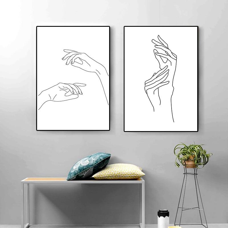 TWO HANDS IN MOTION PAINTING freeshipping - Wall Agenda