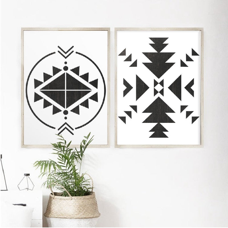 WHITE AZTEC PRINTS