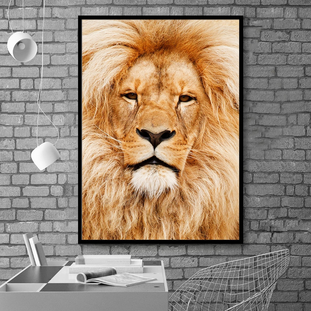 YELLOW LION HEAD PAINTING