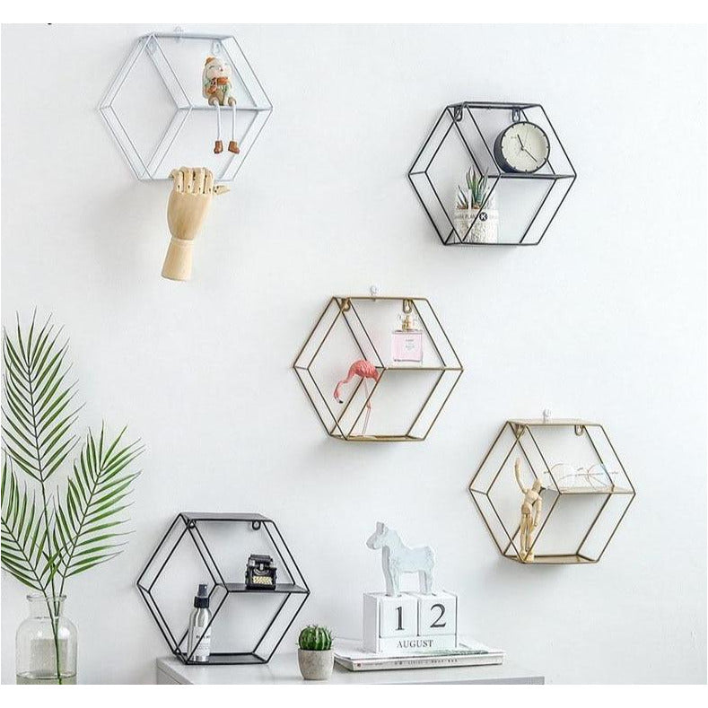 White Nordic Hex Geo shape Wallshelf